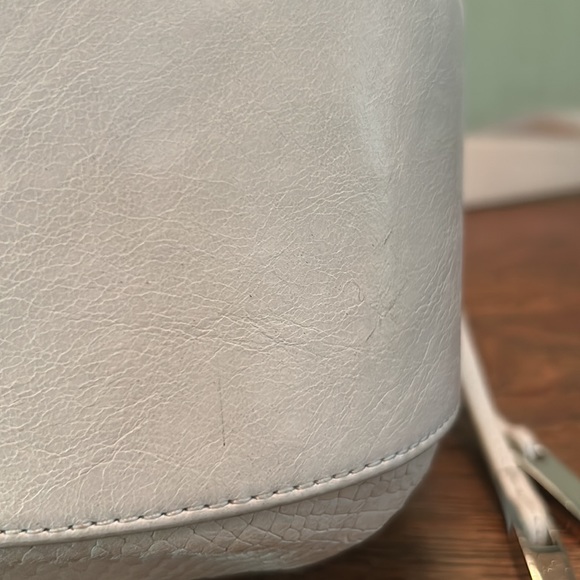 Halston Heritage Bucket Bag in Bone White Lizard Embossed Leather - Picture 10 of 13